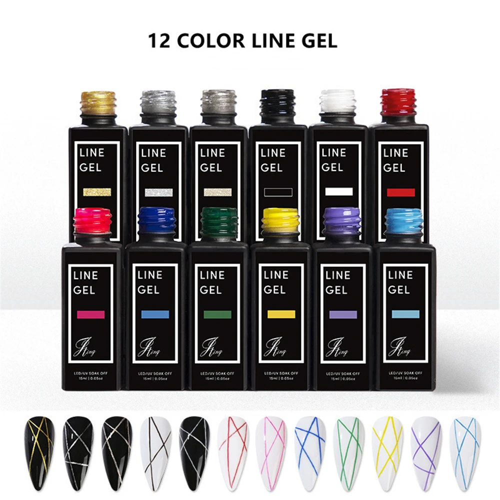 15ml/PC 2021 Nail Art Line Polish Gel Kit For UV/LED Paint Nails Drawing Polish Lacquer DIY Painting Varnish Liner Gel Tool P@89