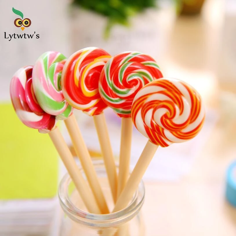Kawaii School Supply Office Stationery Ballpoint Pen Creative Cute Lollipop Sweet Candy Freebie Styling Novelty Funny Lovely