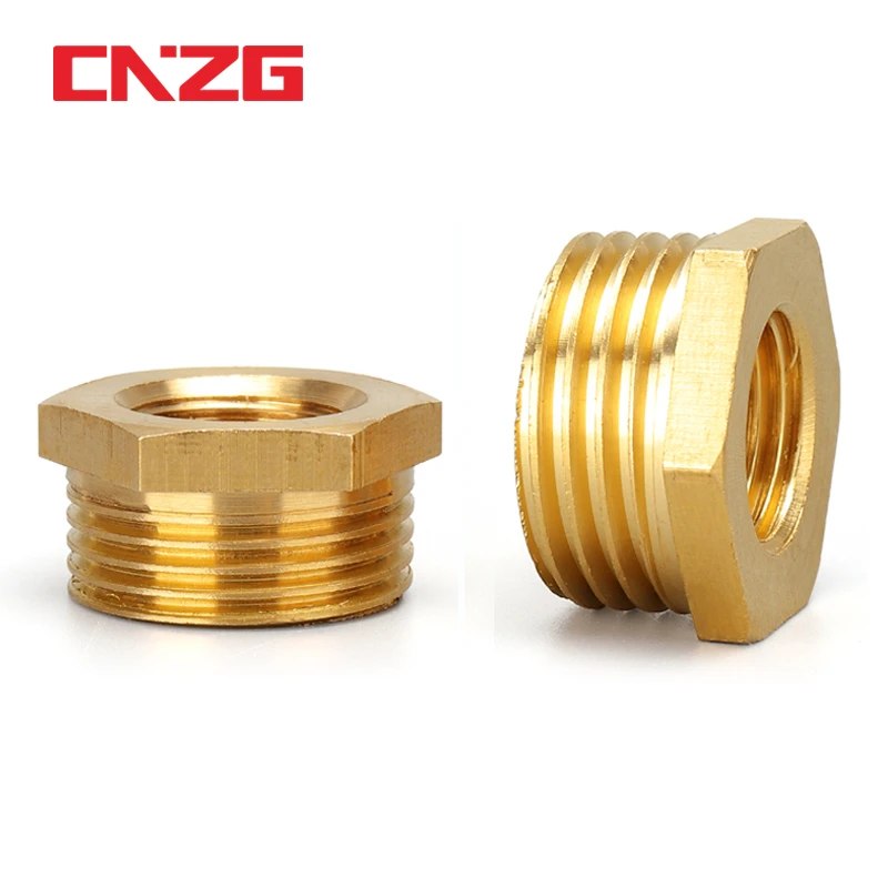 Brass Adapter Fitting BSP Reducing Hexagon Bush Bushing Male to Female Connector Fuel Water Gas Oil 1/8