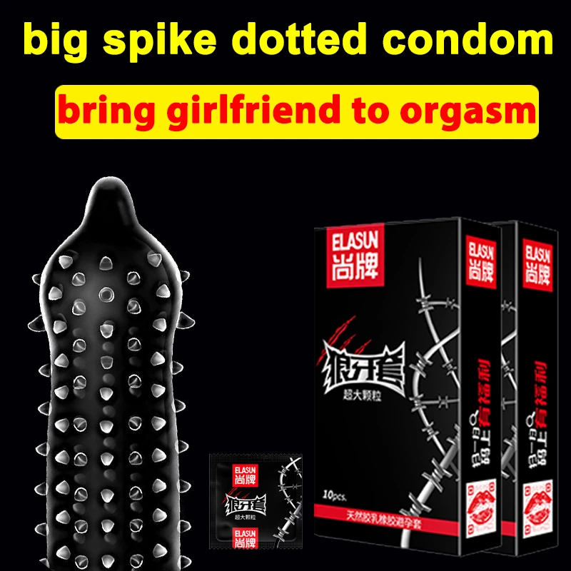 Super Dotted Large Spike Condom Thailand Natural Latex Rubber Condoms For Men Sex Toys Contraception Penis Sleeve