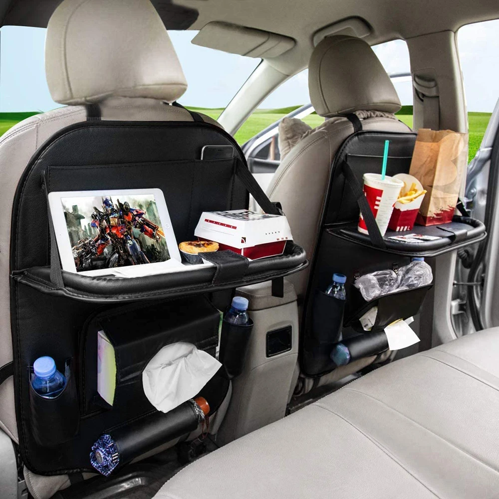 Car Seat Back Organizer Storage Bag Foldable Dining rack Table Tray Car Storage Organizer Travel Storage Bag Car ​Accessorie