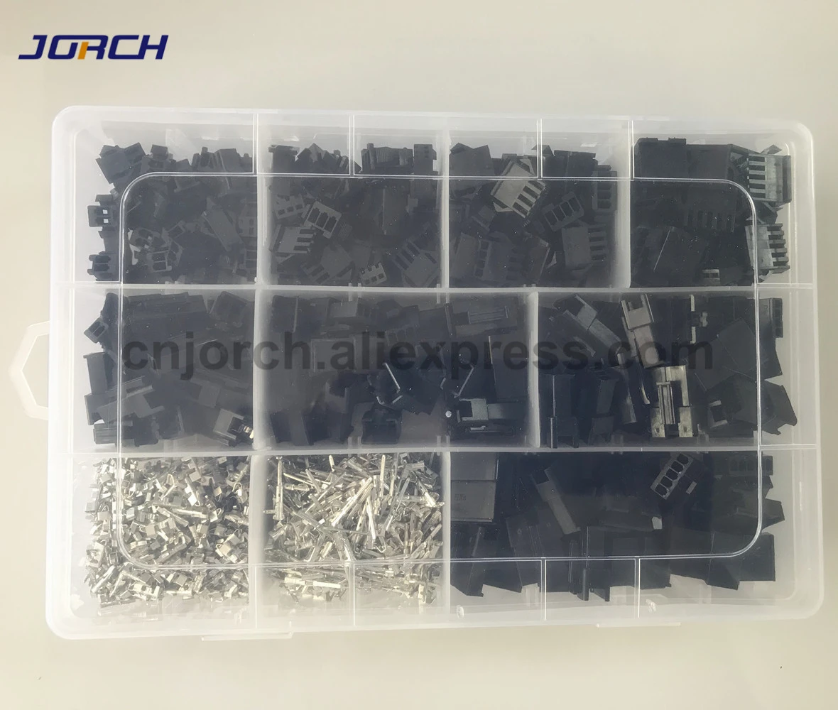 1080Pcs SM2.54 Kits 2pin/3pin/4pin/5pin 2.54mm Pitch Female and Male Header Cable Connector JST SM2.54
