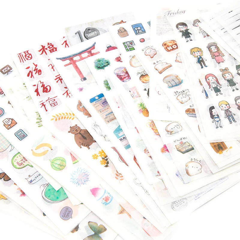 6 Sheets/lot Flat Cute Scrapbooking Journal Diy Paper Craft Sticker School Supplies Stationery