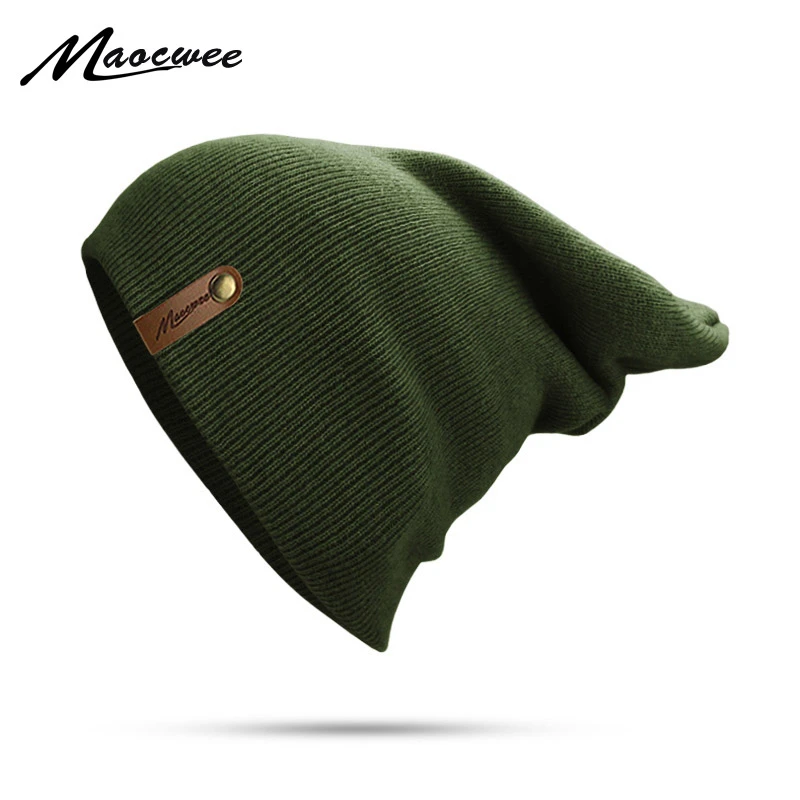 Brand Winter Hat For Men Skullies Beanies Women Fashion Warm Cap Unisex Elasticity Knit Beanie Green Unisex Casual Hats 2018