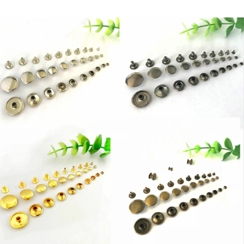 3-15mm Single Side Bracelet Garment Rivets Cap Studs For Wallet Leather Craft Bag Hat Shoe Clothes Jeans Accessories