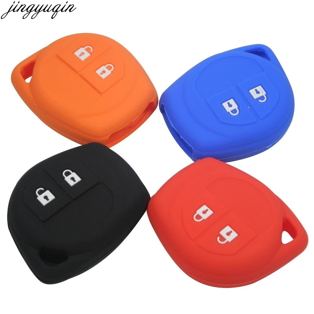 jingyuqin 2 Buttons Remote Silicone Rubber Car Key Case Cover For Suzuki SX4 Swift Vitara Holder Case