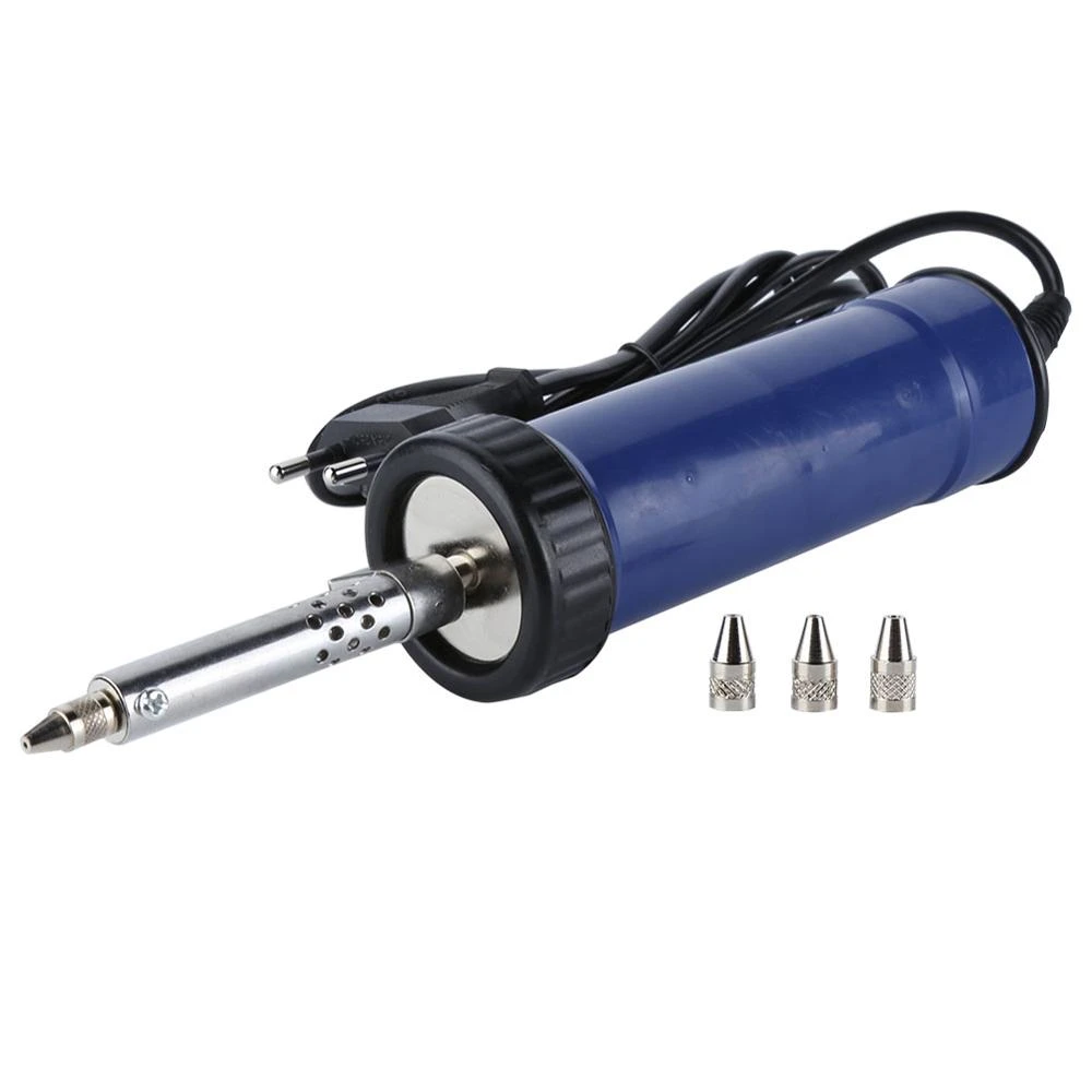 Desoldering Suction Pump Sucker Electric Soldering Iron Pen Tin Desoldering Gun with 3 Nozzle Welding Tool EU Plug 30W 220V