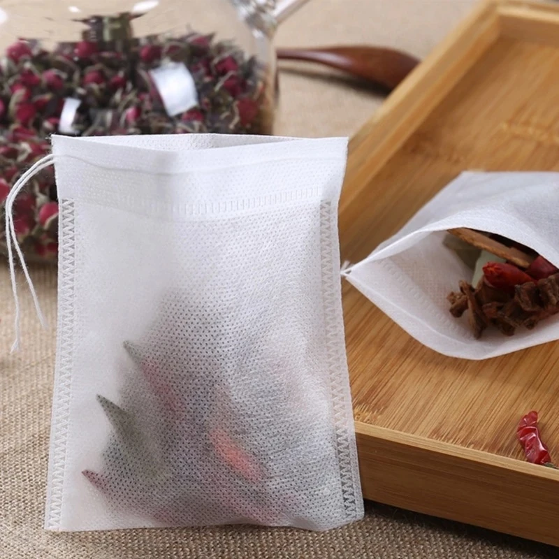 20/50/100Pcs Food Grade Tea Bag non-woven drawstring filter bag used to make tea soup seasoning bag filter Kitchen Supplies