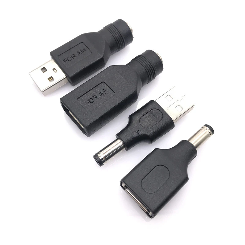 1pcs Commonly used USB set 5.5*2.1mm Female jack to  USB 2.0 Male Plug DC Power male to female Connector Adapter
