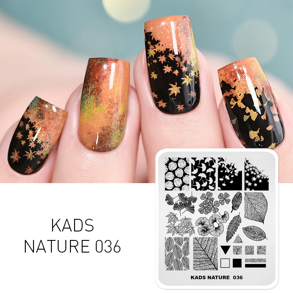 KADS Nature Series Different Design Nail Stamping Plates Butterfly Mountain Range Templates DIY Image Manicure Plate Set