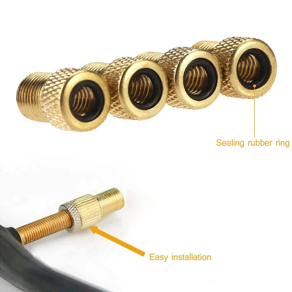 2/10PCS Valve Adapter Pump Convert Presta To Schrader Copper Valve Adaptor Wheels Gas Nozzle Tube Tool Bike Bicycle Accessories