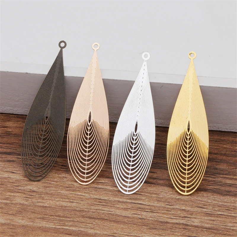 10pcs/lot Hollow waterdrop shape Pendant Charms 14x50mm 25x85mm Metal Jewelry Findings for DIY Fashion Necklace making