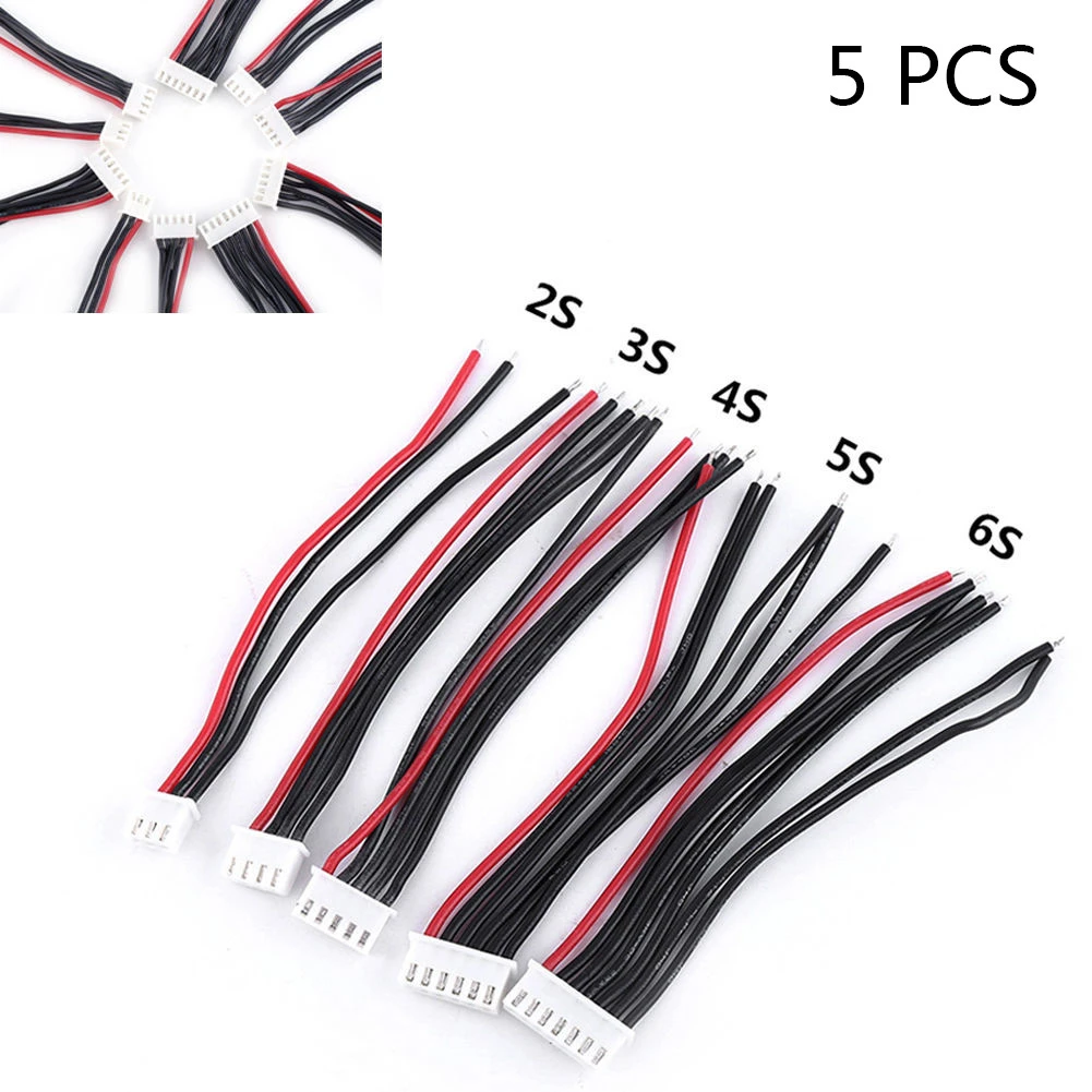 5Pcs JST XH 2s 3s 4s 5s 6s Battery Balance Charger Plug Line/Wire/Connector Cable 100mm JST-XH Balancer Cables