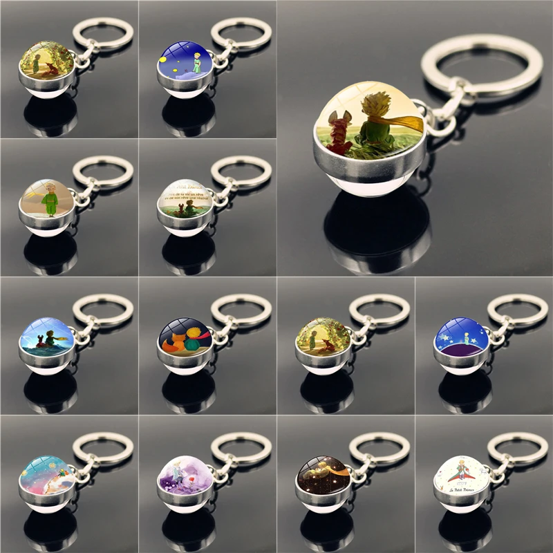 Don't Be a Boring Adult! Le Petit Prince B-612 Planet The Little Price keyring Fox Rose Classical Fairy Tale Glass Ball Keychain