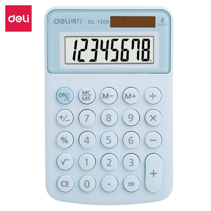 DELI 1209A Mini Calculator solar color student cute calculators portable easy carry cute kawaii creative school office supplies