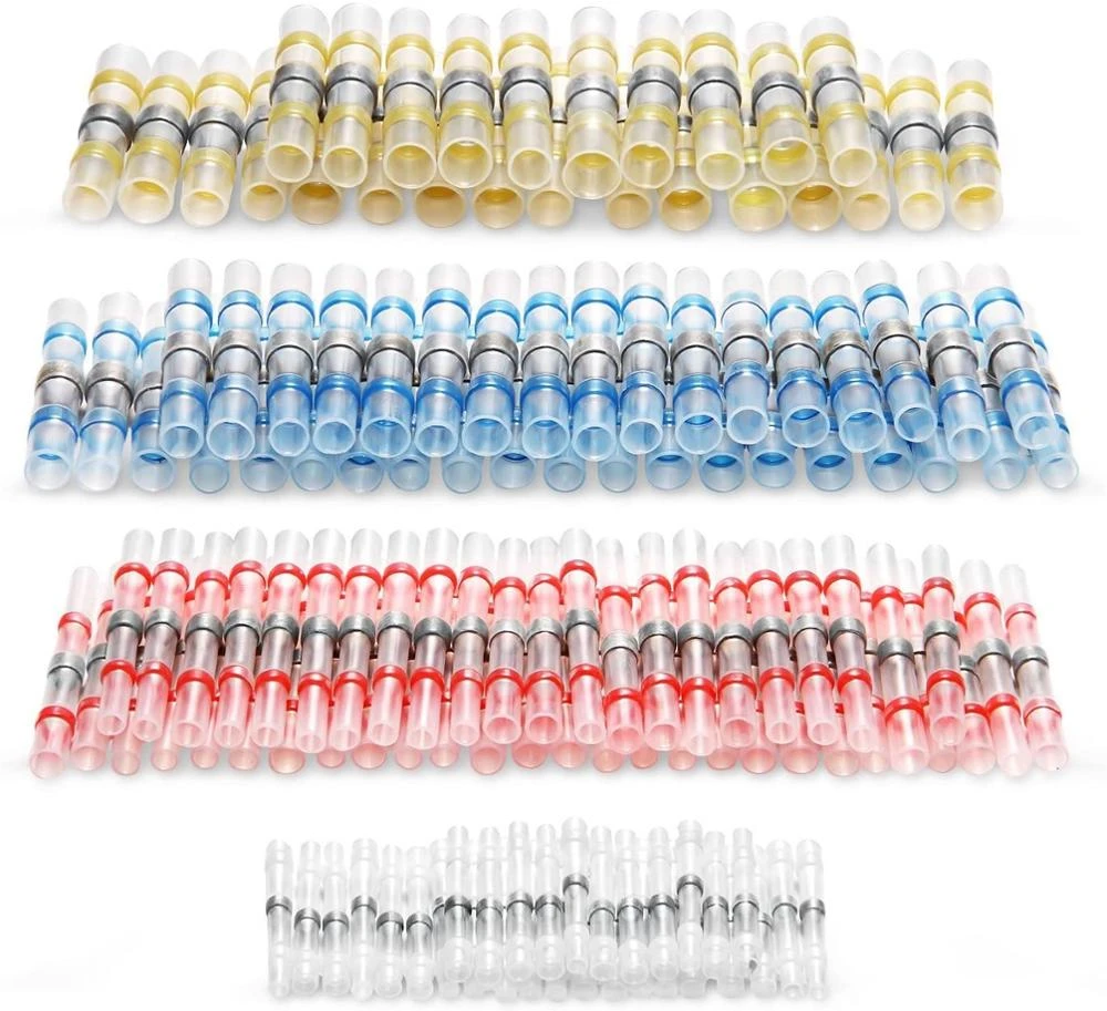 10/20/100/500PCS Solder Seal Wire Connectors, Butt Connectors Heat Shrink Electrical Insulated Marine Waterproof Wire Terminals