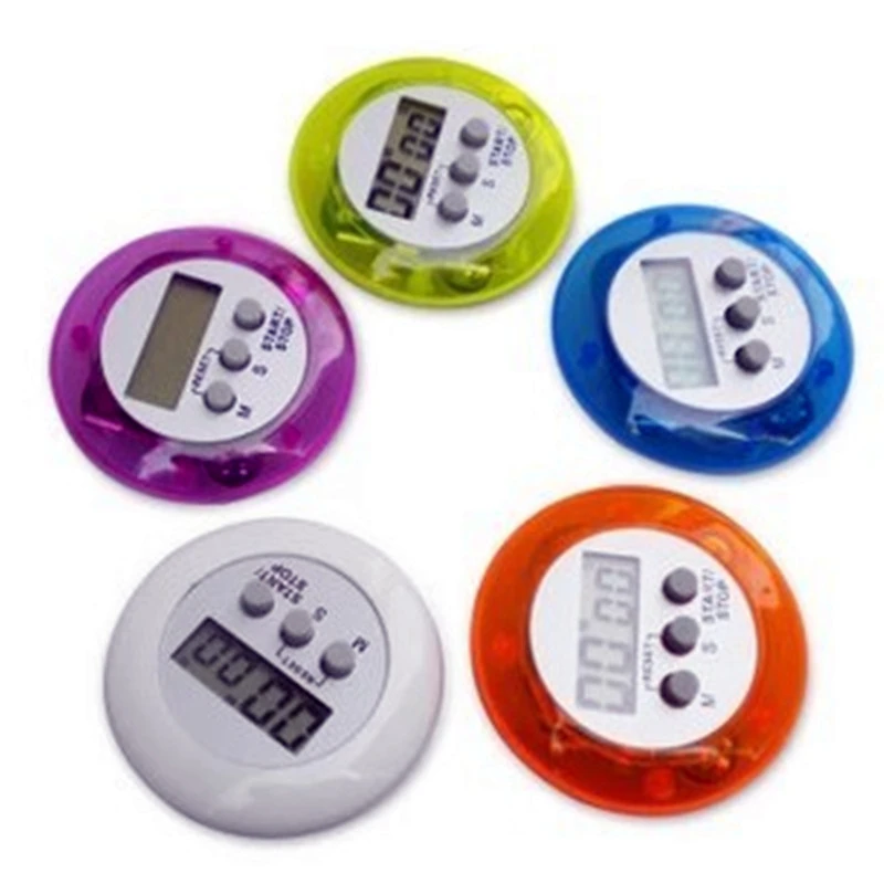 Five kinds of color Circular LCD digital kitchen countdown timer Cooking counter Reverse timer alarm clock magnetic