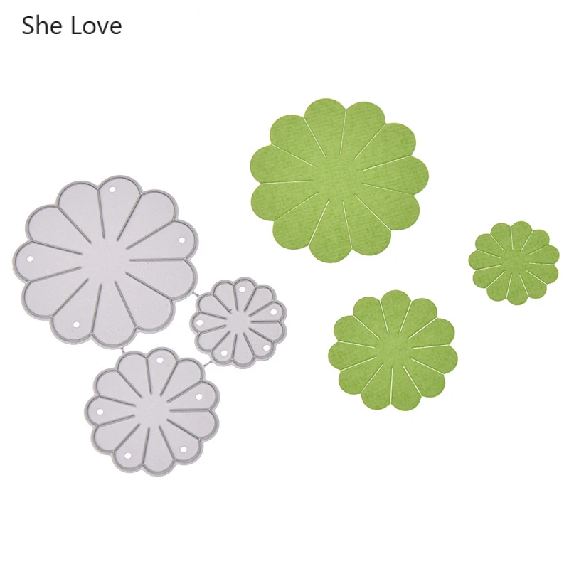 Chzimade Small Flower Metal Cutting Dies For Scrapbooking Paper Photo Diy Making Card Plant Template Dies