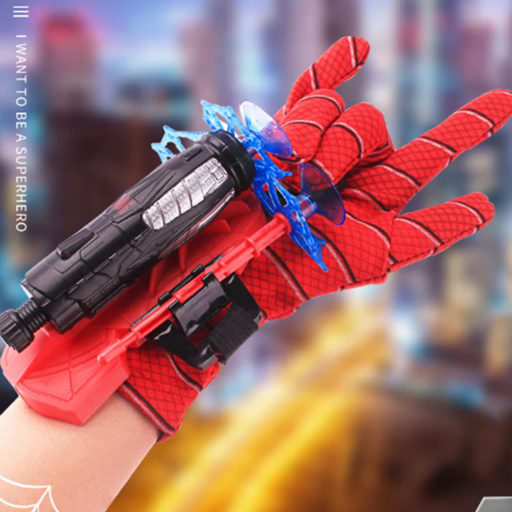 Marvel Spiderman Figure Toy Kids Plastic Cosplay Glove Launcher Set Hero Launcher Wrist Toy Set Funny Toys Boy Children's Gift