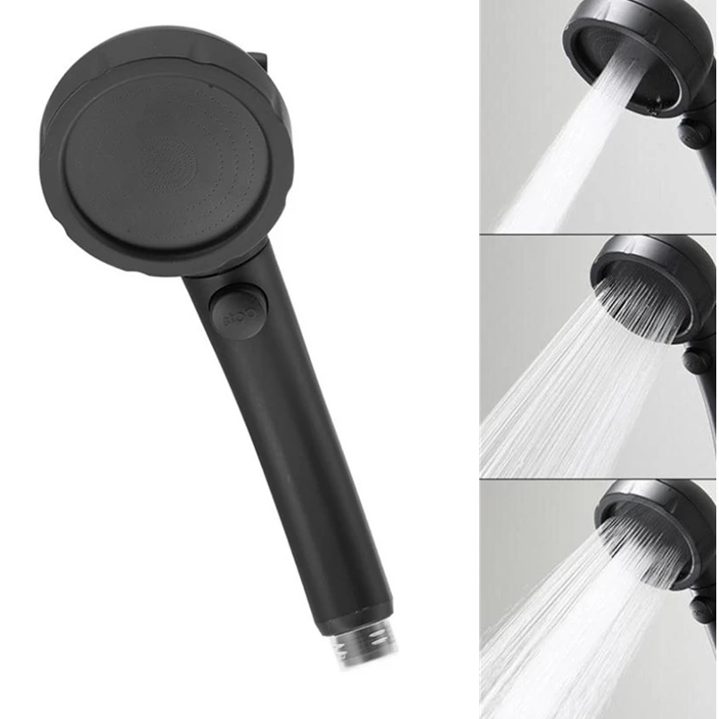 Bathroom Matte Black Hand Held Shower Head Wall Mounted Shower Set With Hose&Shower Holder Water Saving High Pressure Shower