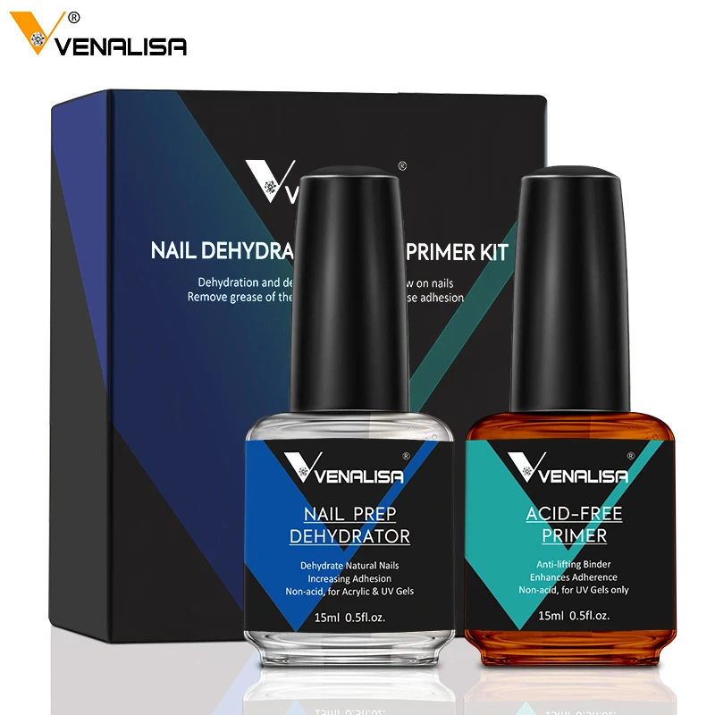 VENALISA 15ml Nail Prep Dehydrator Set Acid Free Primer Adhesive Desiccant Acrylic Nails Bonder Gel Balancing Oil Skin Solutions