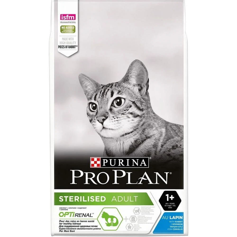 Pro Plan food for adult neutered cats of all breeds, rabbit 10 kg