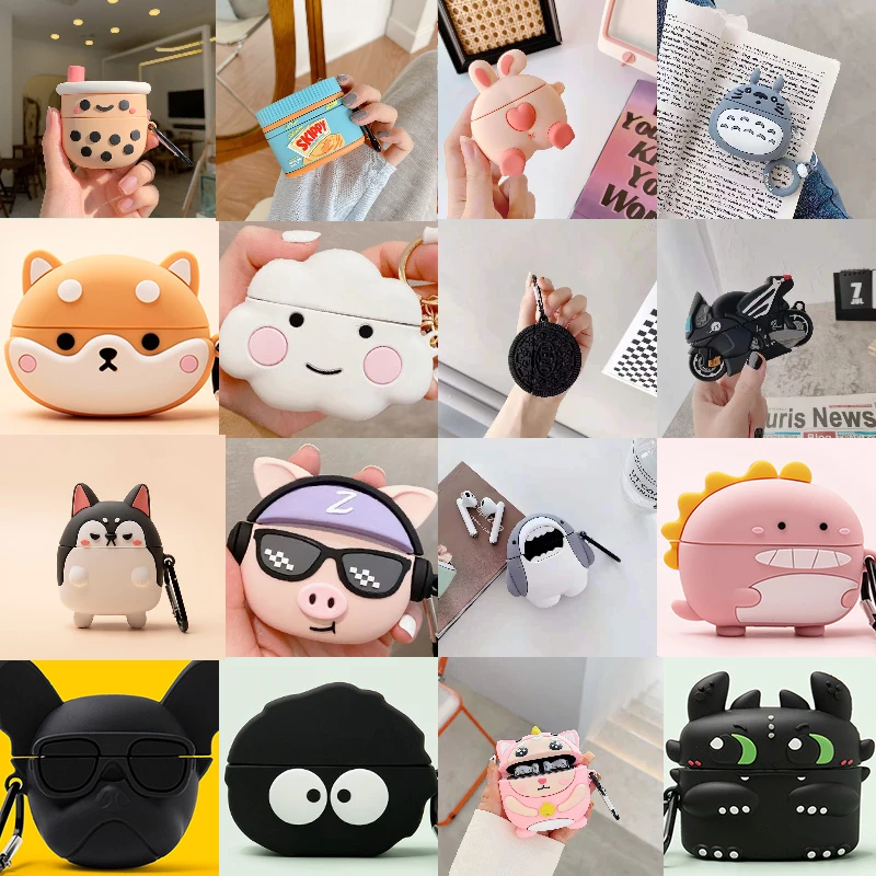 3D Silicone headphone Cases For Huawei Freebuds 4i Case Cute Cartoon Wireless Bluetooth Headset Cover For Huawei 4i Case Funda