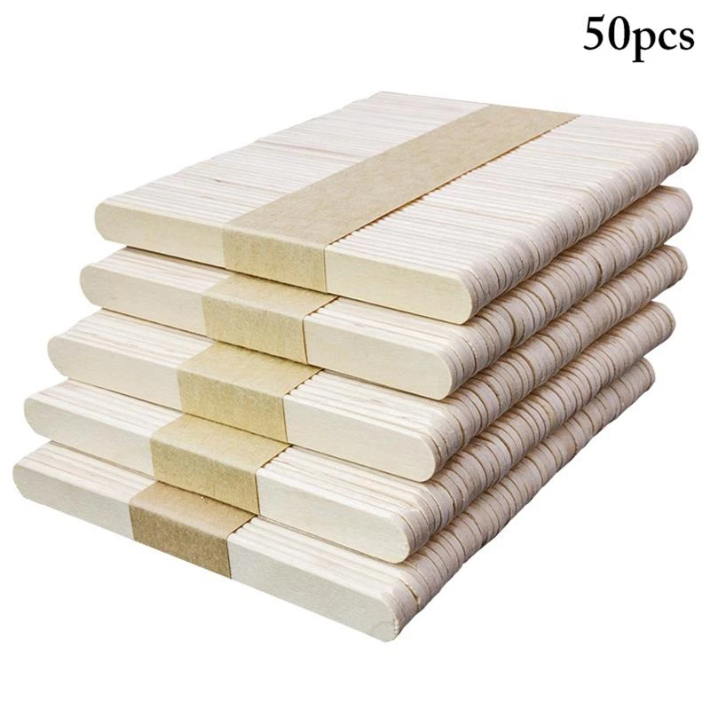 50pcs Popsicle Stick Ice Cube Maker Cream Tools Model Special-Purpose Wooden Craft Stick Lollipop Mold Accessories