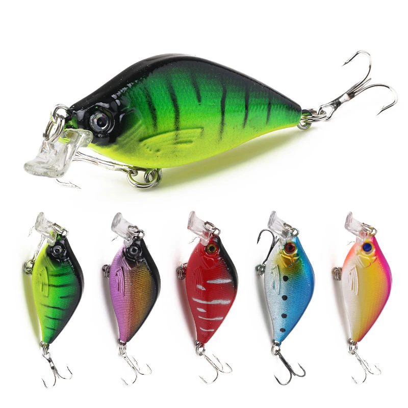 HENGJIA 1PCS Laser Crankbait Minnow Fishing Lure 6.5CM 8.4G Pesca Hooks Fish Wobbler Tackle