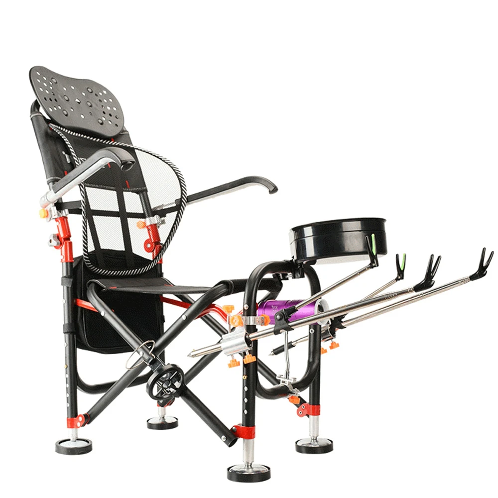 NEW Fishing Chair Beach Chair Strong Load-Bearing Chair Outdoor Folding Fishing Chair Set Recliner Multi-Function Fishing Chair