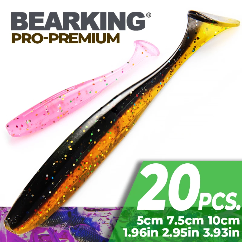 BEARKING Shiner 5cm 7.5cm 10cm Artificial soft Lures Fishing Worm Silicone Bass Pike Minnow Swimbait Jigging Plastic Baits