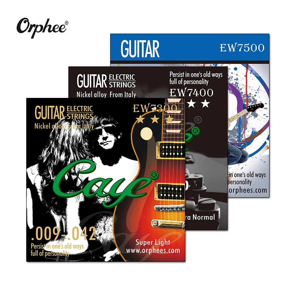 Orphee Caye EW 6 Strings Set for Electric Guitar Cord Metal Rock Hexagonal Carbon Steel Guitar Accessories Musical Instrument