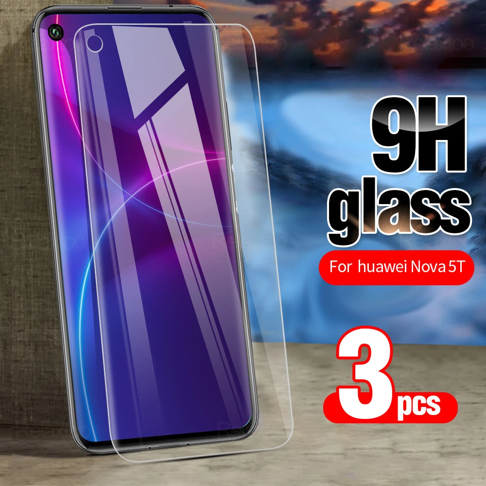 3pcs glass for huawei nova 5t glass protective Screen Protector on Nova5t 5 T T5 Tempered Glas hawei nova5t safety armored film