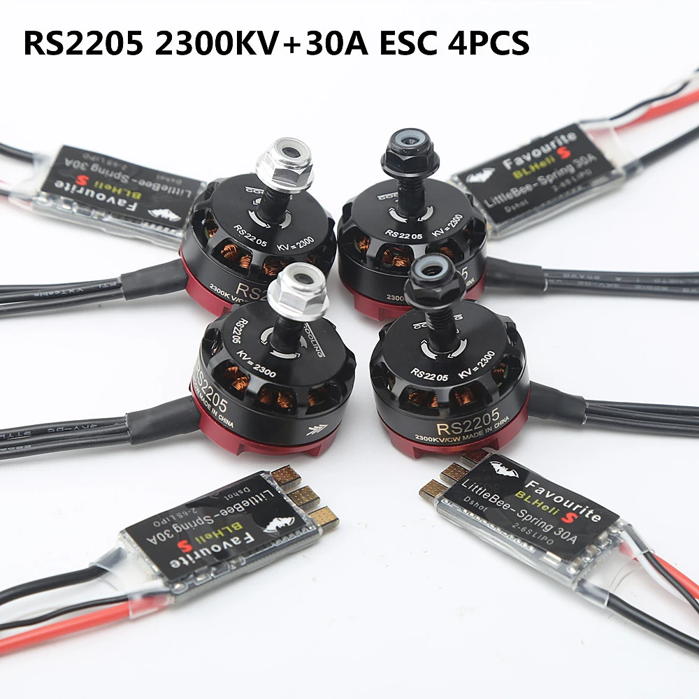 RS2205 2205  2300KV CW CCW Brushless Motor With LittleBee 20A/30A BLHeli_S ESC for FPV RC QAV250 X210 Racing Drone  Multicopter