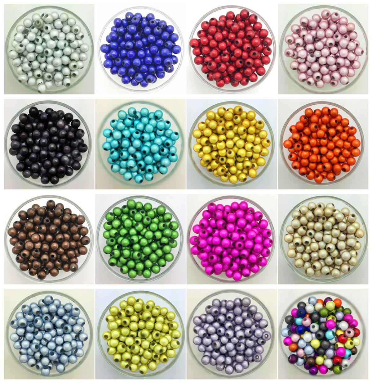 NEW 4mm 6mm 8mm 3D Acrylic Round Pearl Spacer Loose Dream Beads Jewelry Making