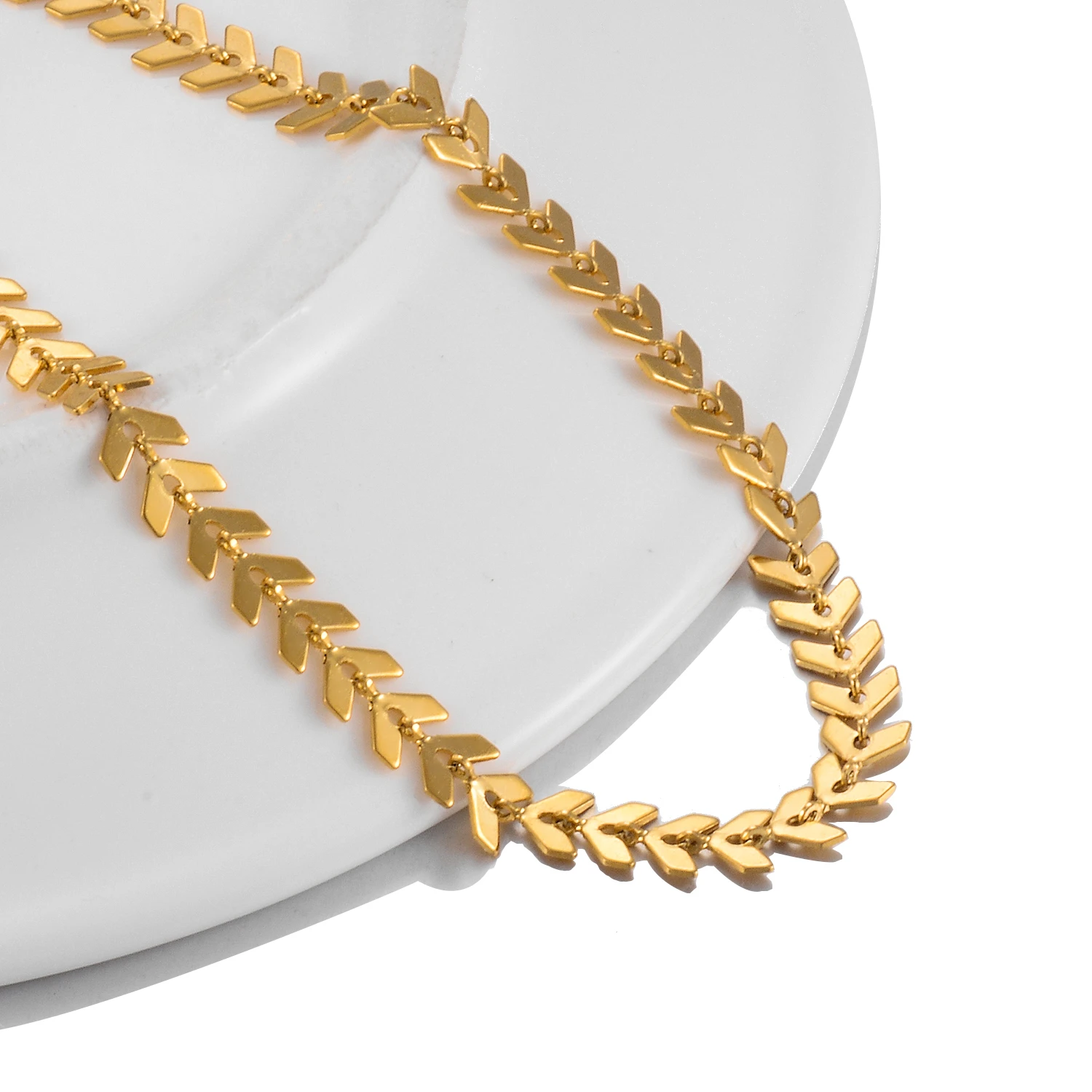 2021 New Fashion Chain Collar Fishbone Airplane Shape Gold Necklace Popular Jewelry