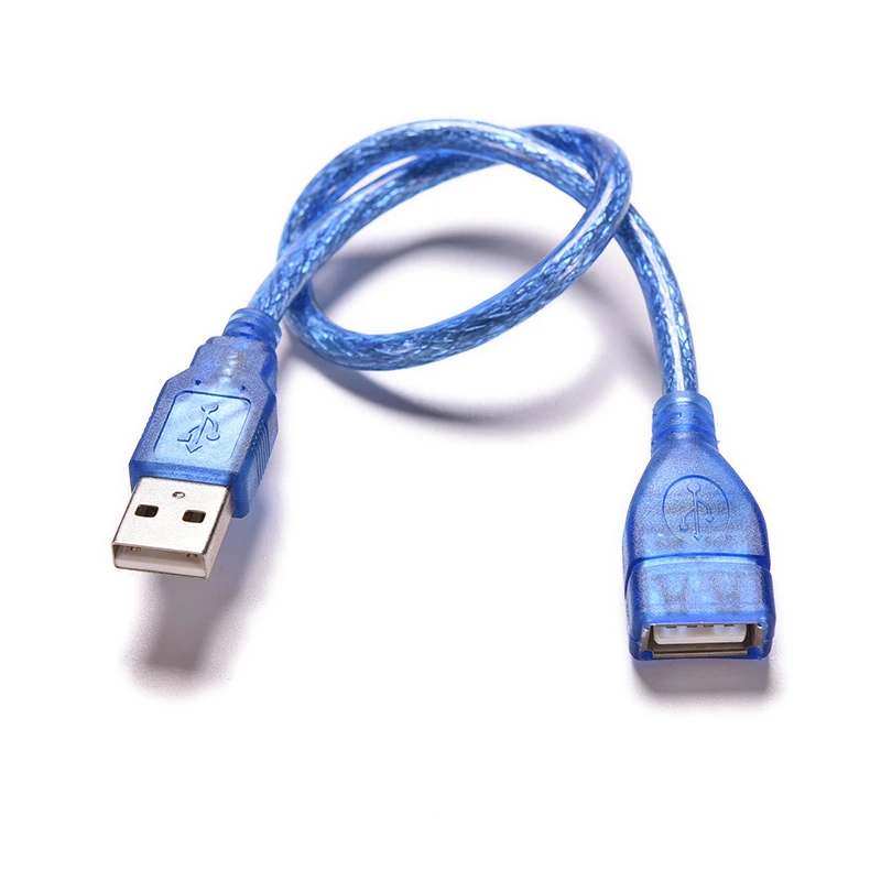 30cm USB 2.0 Extension Cable USB 2.0 Male To USB 2.0 Female Extension Data Sync Cord Cable Anti-Interference Blue