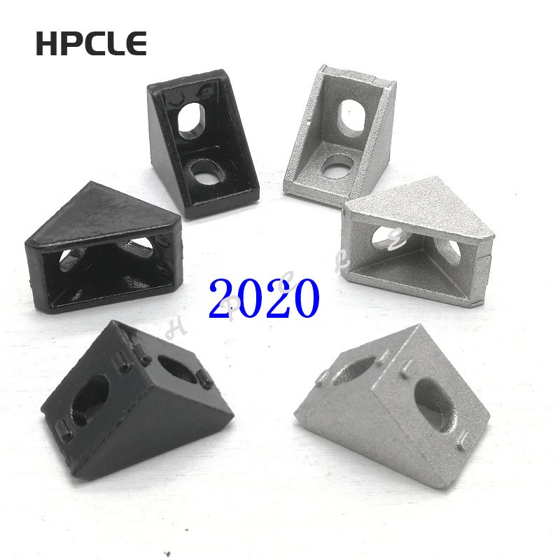 10pcs 20pcs Aluminum 2020 Corner Bracket Fittings 20x20x17mm Corner Angle Bracket for Connector Aluminium Profile CNC Router