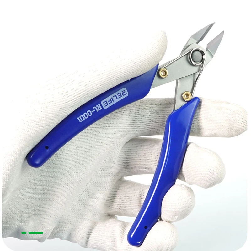 Blue Wire Nipper Hand Tool  Practical Mini Electronic Pliers Diagonal Side Cutting Pliers Cable Wire Cutter Repair Pry Open Tool