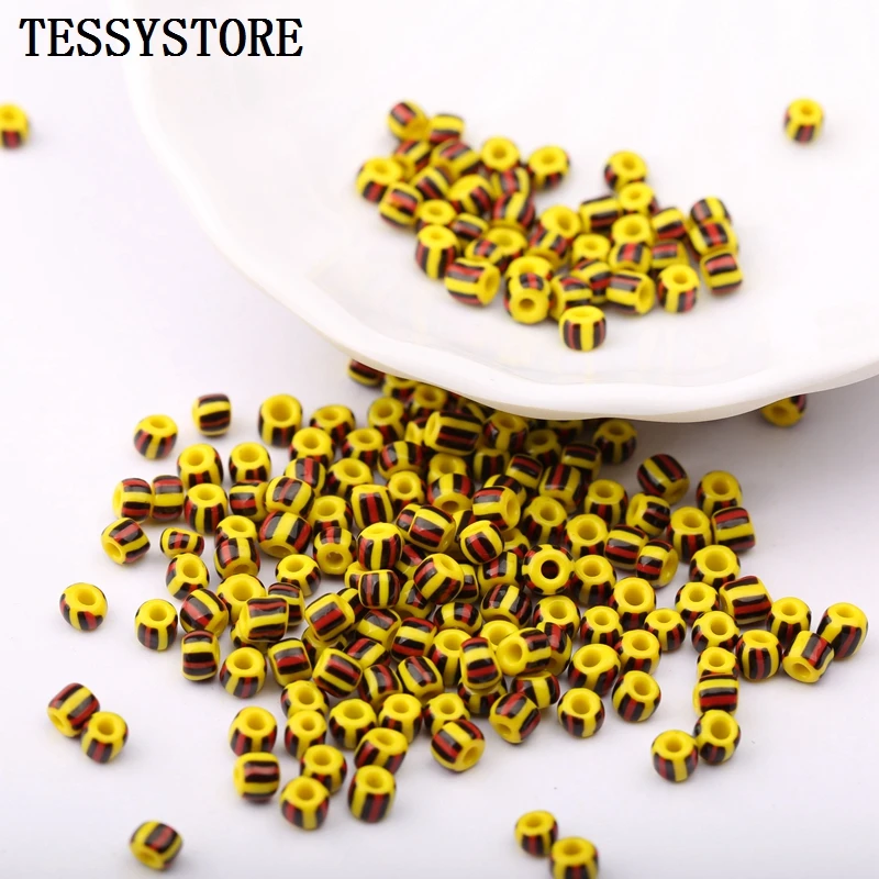 19g/230pcs 4mm Solid Color Stripe Round Hole Glass Seed Beads Crystal Beads For Jewelry Making Necklace Charms Accessories