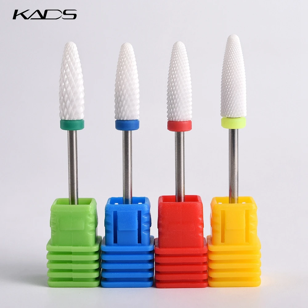 KADS Long Bullet Ceramic Nail Drill Bit Nail Polisher Grinder For Manicure and Pedicure Nail Drill Machine Tool of Nail Work