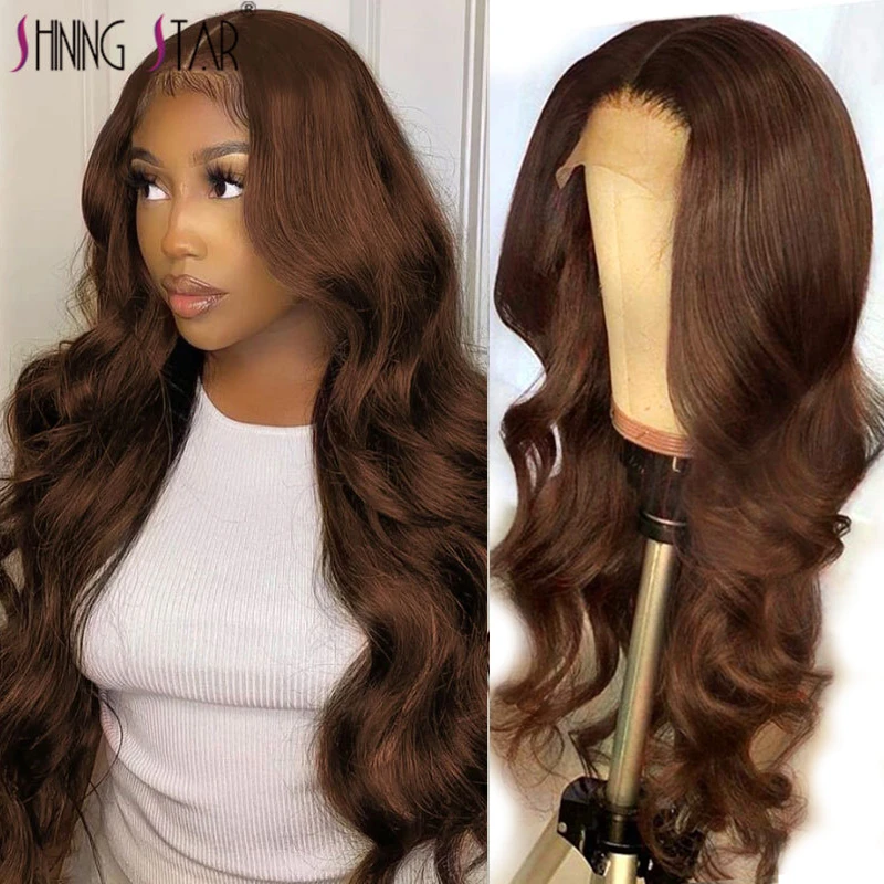 Brown Wigs Transparent Lace Front Human Hair Wigs Body Wave Lace Front Wig For Women Colored Brown Lace Front Wig Brazilian Remy