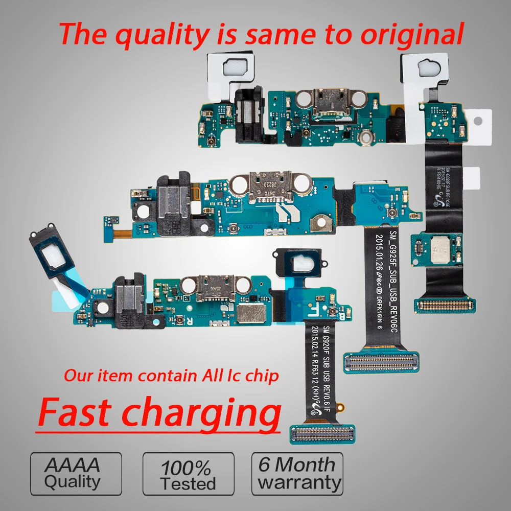 Charging Dock For Samsung Galaxy S5 S6 Edge S7 S8 S9 Plus Charger Port Connector Flex Cable G920F G925F G928F G9280 G930F G935F