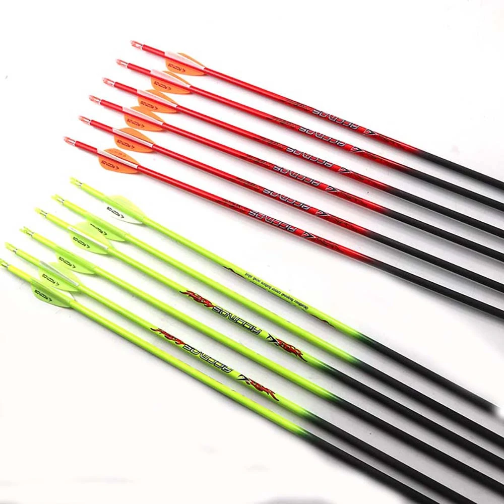 Hottest Pure Carbon Arrow Spine 400 500 600 700 800 900 1000 ID 4.2mm Archery Orange /Yellow For Compound /Recuvre Bow Shooting