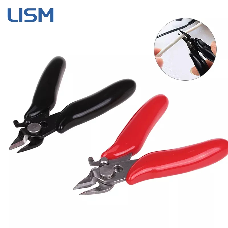 3.5'' Mini Diagonal Pliers Wire Cutter Cutting Electronic Pliers Wires Insulating Rubber Handle Model Pliers with Lock Nipper