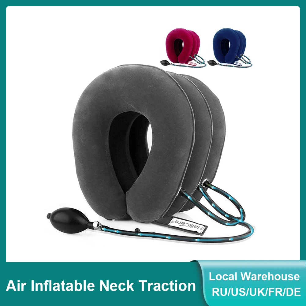 Hot Drop Ship Inflatable Air Neck Traction Apparatus Device Soft Neck Cervical Collar Pillow Pain Stress Relief Neck Stretcher