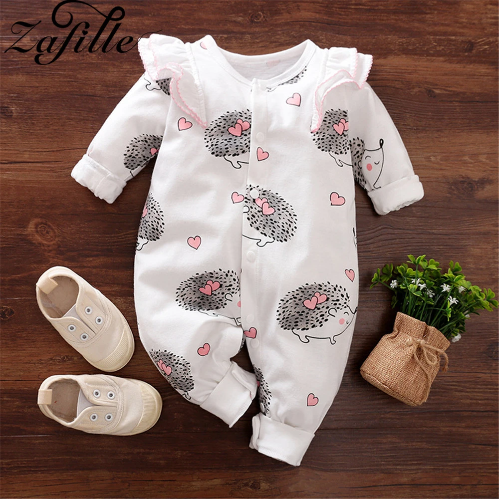 ZAFILLE Hedgehog Rabbit Girl Baby Bodysuits For Newborn Sleepwear Cotton Baby Girl Clothes For Newborn Summer Baby Romper
