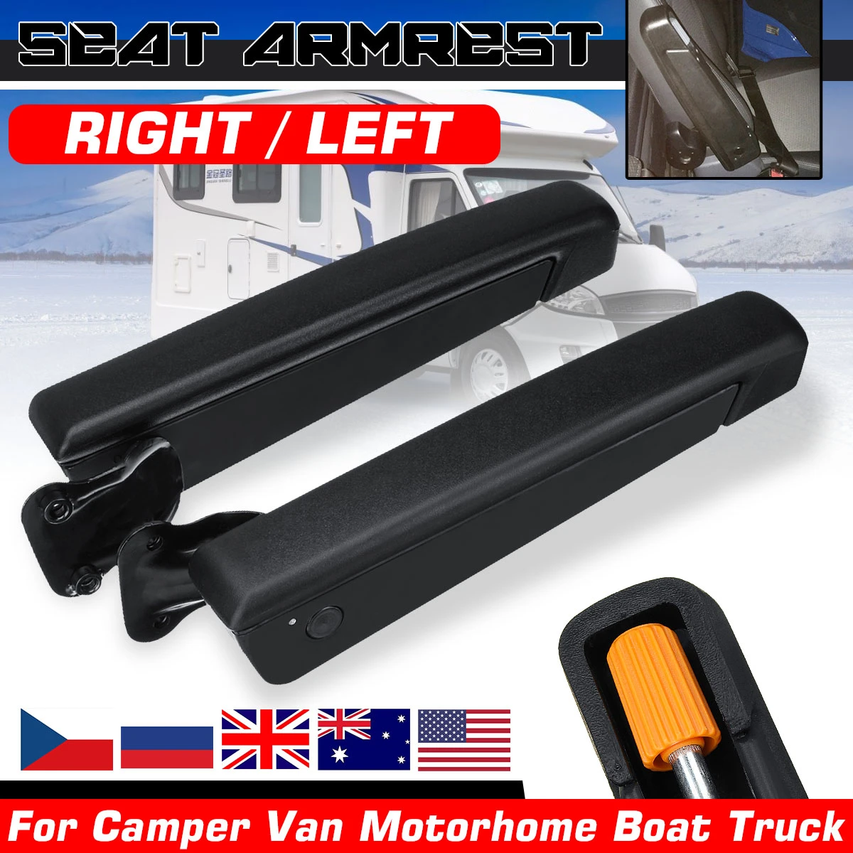 Left/Right Side Universal Adjustable Car RV Seat Armrest Hand Holder For Camper Van Motorhome Boat Truck Car Accessories