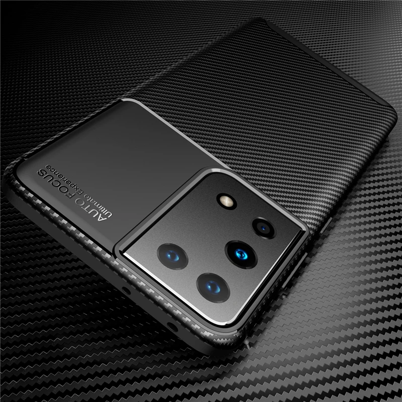 carbon fiber texture phone case for samsung galaxy s21 s22 ultra s 21 plus fe s21+ s21ultra s21fe soft silicone shockproof coque