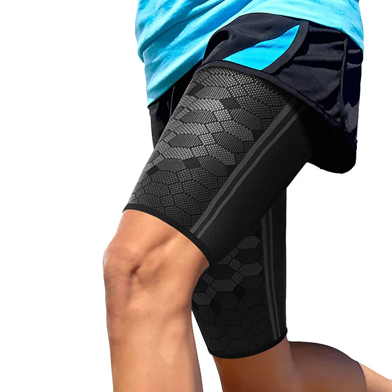 1 PCS Thigh Sleeves Brace Knitted Compression Leg Sleeve Legwarmer Fitness Running Pressurized Guard Muscle Strain Protector